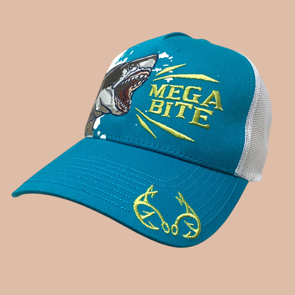 Vintage NEW Realtree Mega Bite Shark Youth Mesh Trucker Snapback Hat NWOT